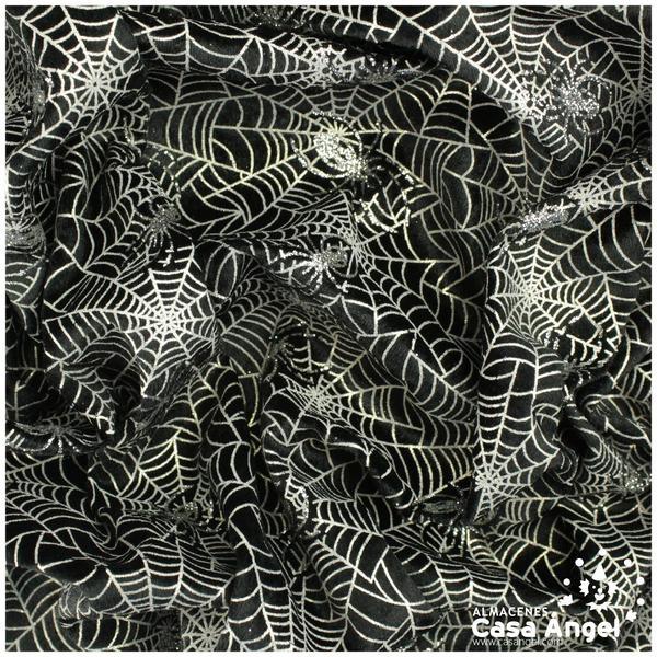 TERCIOPELO GLITTER ESTAMPADO SERIE SPIDER ANCHO 150cm