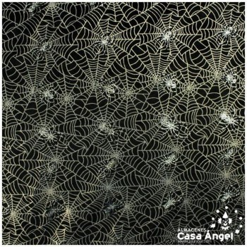TERCIOPELO GLITTER ESTAMPADO SERIE SPIDER ANCHO 150cm