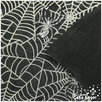 TERCIOPELO GLITTER ESTAMPADO SERIE SPIDER ANCHO 150cm