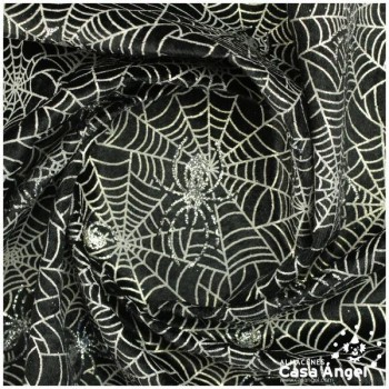 TERCIOPELO GLITTER ESTAMPADO SERIE SPIDER ANCHO 150cm