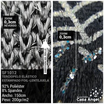 TERCIOPELO GLITTER ESTAMPADO SERIE SPIDER ANCHO 150cm