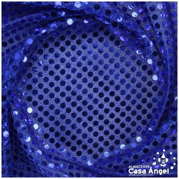 PUNTO LAMÉ AZUL CON LENTEJUELAS DE 6mm SERIE ÓRBITAS 112cm