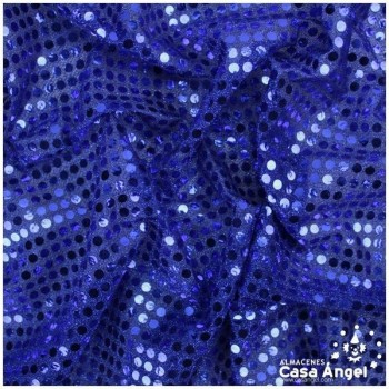 PUNTO LAMÉ AZUL CON LENTEJUELAS DE 6mm SERIE ÓRBITAS 112cm