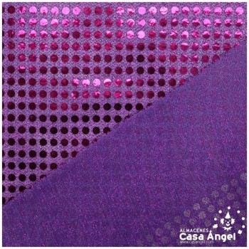 PUNTO LAMÉ MORADO CON LENTEJUELAS DE 6mm SERIE ÓRBITAS 112cm