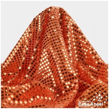 PUNTO LAMÉ NARANJA CON LENTEJUELAS DE 6mm SERIE ÓRBITAS 112cm
