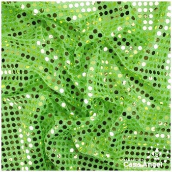 PUNTO LAMÉ PISTACHO CON LENTEJUELAS DE 6mm SERIE ÓRBITAS 112cm