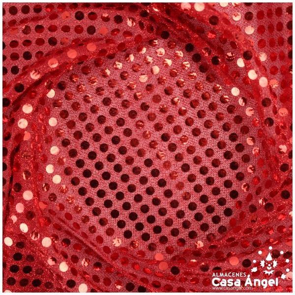 PUNTO LAMÉ ROJO CON LENTEJUELAS DE 6mm SERIE ÓRBITAS 112cm