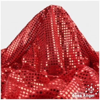 PUNTO LAMÉ ROJO CON LENTEJUELAS DE 6mm SERIE ÓRBITAS 112cm