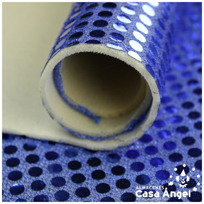 PUNTO FIESTA FOAMIZADO CON LENTEJUELA AZUL 112cm