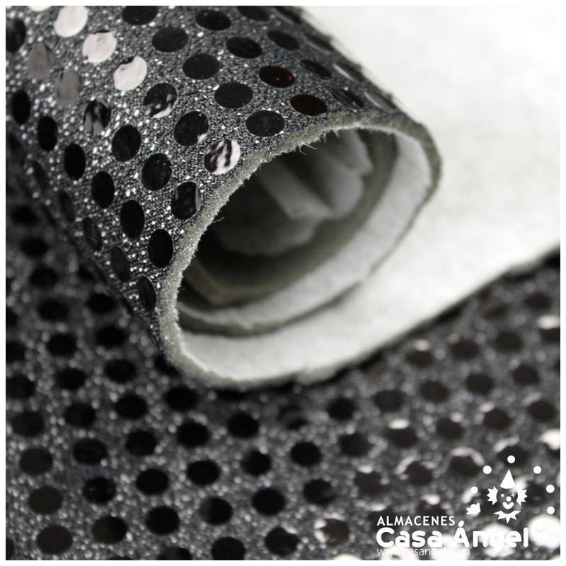 PUNTO FIESTA FOAMIZADO NEGRO CON LENTEJUELA 112cm