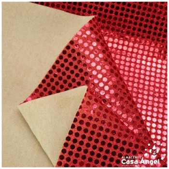 PUNTO FIESTA FOAMIZADO CON LENTEJUELA ROJA 112cm