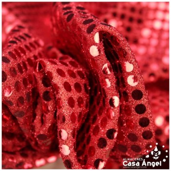 PUNTO FIESTA FOAMIZADO CON LENTEJUELA ROJA 112cm