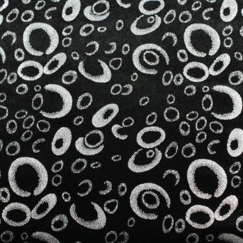 TERCIOPELO LYCRA ESTAMPADO GLIITTER PLATA SERIE GALAXIA 150cm