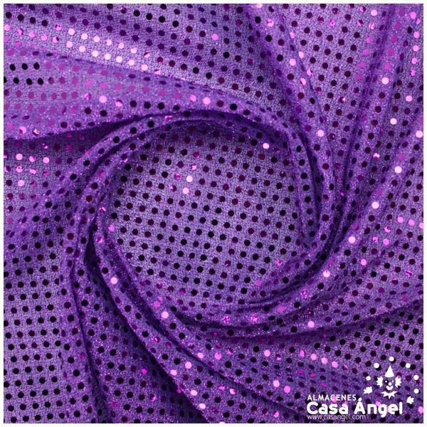 PUNTO LAMÉ MORADO CON LENTEJUELAS DE 3mm SERIE ATMÓSFERA 112cm