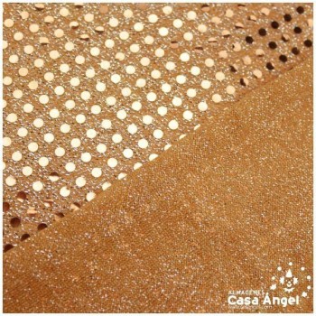 PUNTO LAMÉ NARANJA CLARO CON LENTEJUELAS DE 3mm SERIE ATMÓSFERA 112cm