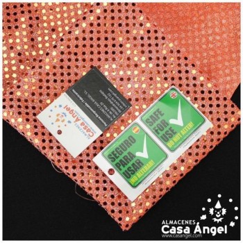 PUNTO LAMÉ COLOR MANDARINA CON LENTEJUELAS DE 3mm SERIE ATMÓSFERA 112cm