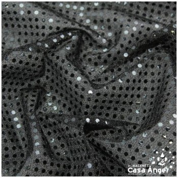 PUNTO LAMÉ NEGRO CON LENTEJUELAS DE 3mm SERIE ATMÓSFERA 112cm