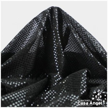 PUNTO LAMÉ NEGRO CON LENTEJUELAS DE 3mm SERIE ATMÓSFERA 112cm