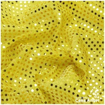 PUNTO LAMÉ ORO CON LENTEJUELAS DE 3mm SERIE ATMÓSFERA 112cm