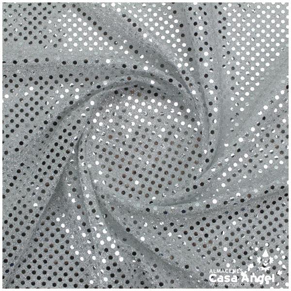 PUNTO LAMÉ PLATA CON LENTEJUELAS DE 3mm SERIE ATMÓSFERA 112cm