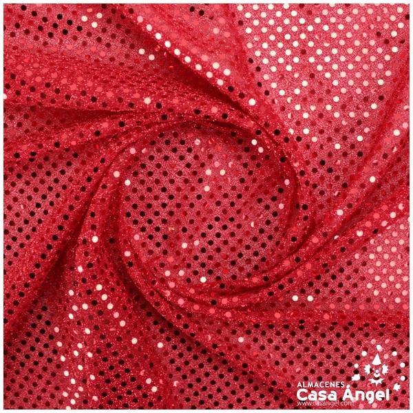 PUNTO LAMÉ ROJO CON LENTEJUELAS DE 3mm SERIE ATMÓSFERA 112cm