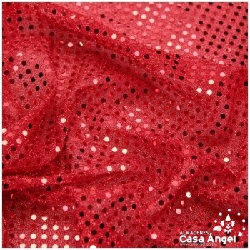 PUNTO LAMÉ ROJO CON LENTEJUELAS DE 3mm SERIE ATMÓSFERA 112cm