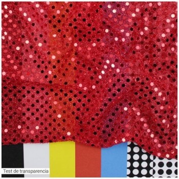 PUNTO LAMÉ ROJO CON LENTEJUELAS DE 3mm SERIE ATMÓSFERA 112cm