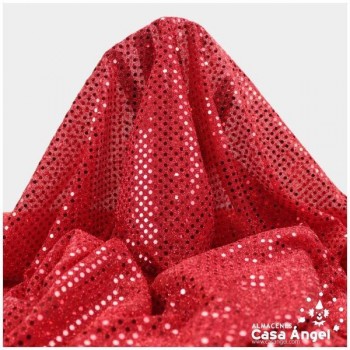 PUNTO LAMÉ ROJO CON LENTEJUELAS DE 3mm SERIE ATMÓSFERA 112cm