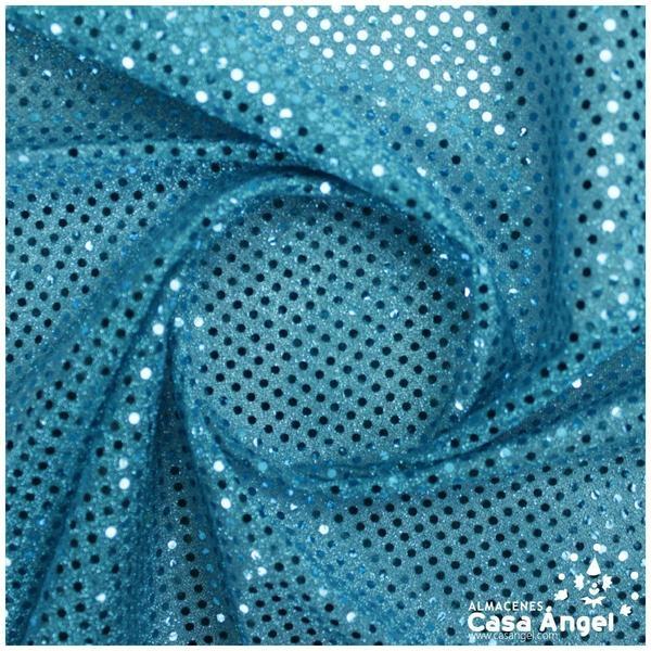 PUNTO LAMÉ TURQUESA CON LENTEJUELAS DE 3mm SERIE ATMÓSFERA 112cm
