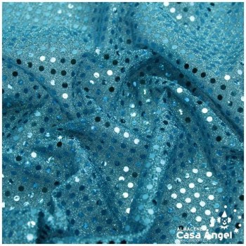PUNTO LAMÉ TURQUESA CON LENTEJUELAS DE 3mm SERIE ATMÓSFERA 112cm