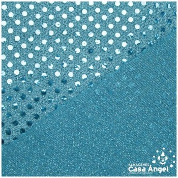 PUNTO LAMÉ TURQUESA CON LENTEJUELAS DE 3mm SERIE ATMÓSFERA 112cm