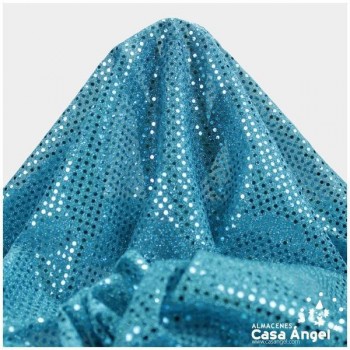 PUNTO LAMÉ TURQUESA CON LENTEJUELAS DE 3mm SERIE ATMÓSFERA 112cm