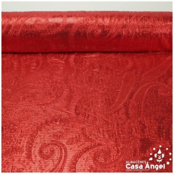PAN DE ORO ELÁSTICO ROJO ESTAMPADO SERIE PIXEL 150cm