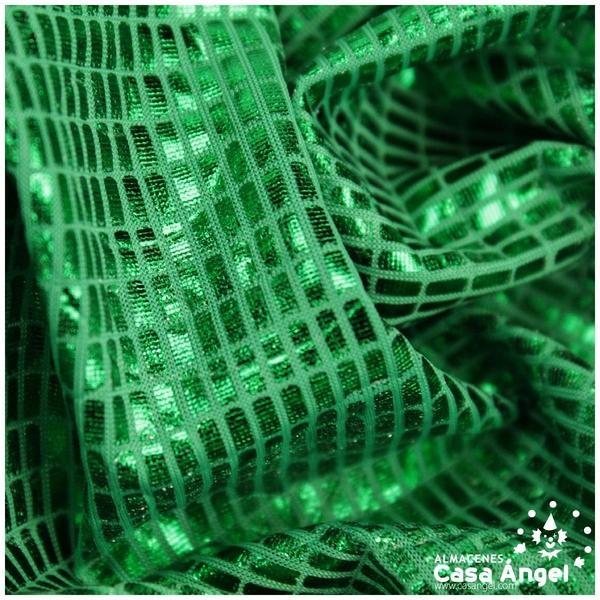 PAN DE ORO ELÁSTICO VERDE ESTAMPADO SERIE PIXEL 150cm