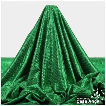 PAN DE ORO ELÁSTICO VERDE ESTAMPADO SERIE PIXEL 150cm