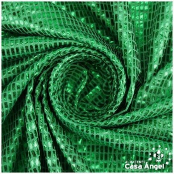 PAN DE ORO ELÁSTICO VERDE ESTAMPADO SERIE PIXEL 150cm