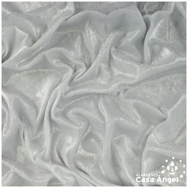 TERCIOPELO LÚREX BLANCO CON BRILLO AGUADO 150cm
