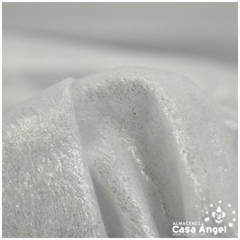 TERCIOPELO LÚREX BLANCO CON BRILLO AGUADO 150cm