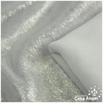 TERCIOPELO LÚREX BLANCO CON BRILLO AGUADO 150cm