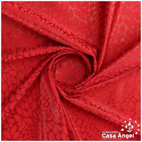LYCRA ROJA ANIMAL PRINT CON PURPURINA 150cm