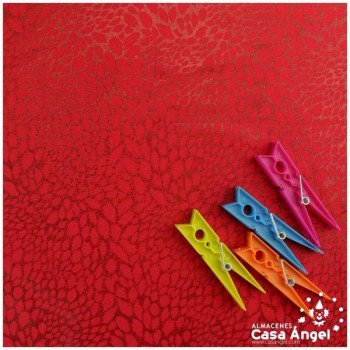 LYCRA ROJA ANIMAL PRINT CON PURPURINA 150cm