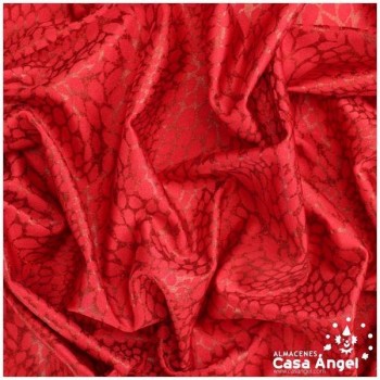 LYCRA ROJA ANIMAL PRINT CON PURPURINA 150cm