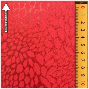 LYCRA ROJA ANIMAL PRINT CON PURPURINA 150cm
