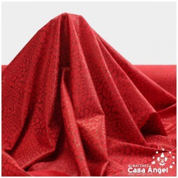 LYCRA ROJA ANIMAL PRINT CON PURPURINA 150cm