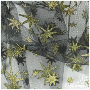 TUL CON ESTRELLAS DE ESCARCHA SERIE SIRIO 150cm
