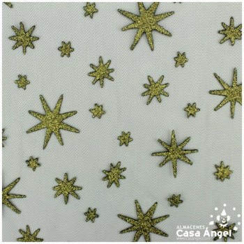 TUL CON ESTRELLAS DE ESCARCHA SERIE SIRIO 150cm