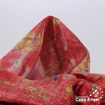 TELA PUNTO ROJO ESCARCHA SERIE SIRIO ANCHO 150cm
