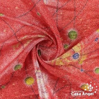 TELA PUNTO ROJO ESCARCHA SERIE SIRIO ANCHO 150cm
