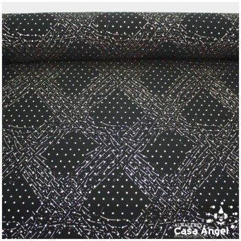 LYCRA NEGRA CON PATRÓN DE LENTEJUELA FIJA IRISADA 150cm