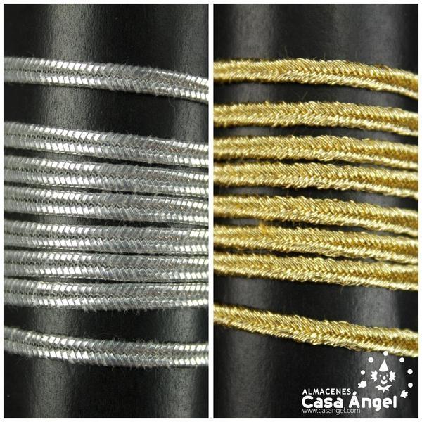 CORDÓN SOUTACHE CON TRENZADO DE LÚREX 3mm